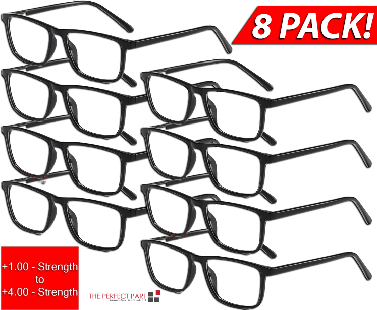 Reading Glasses Mens Womens Unisex Readers Eyeglasses 8 Pack Glasses