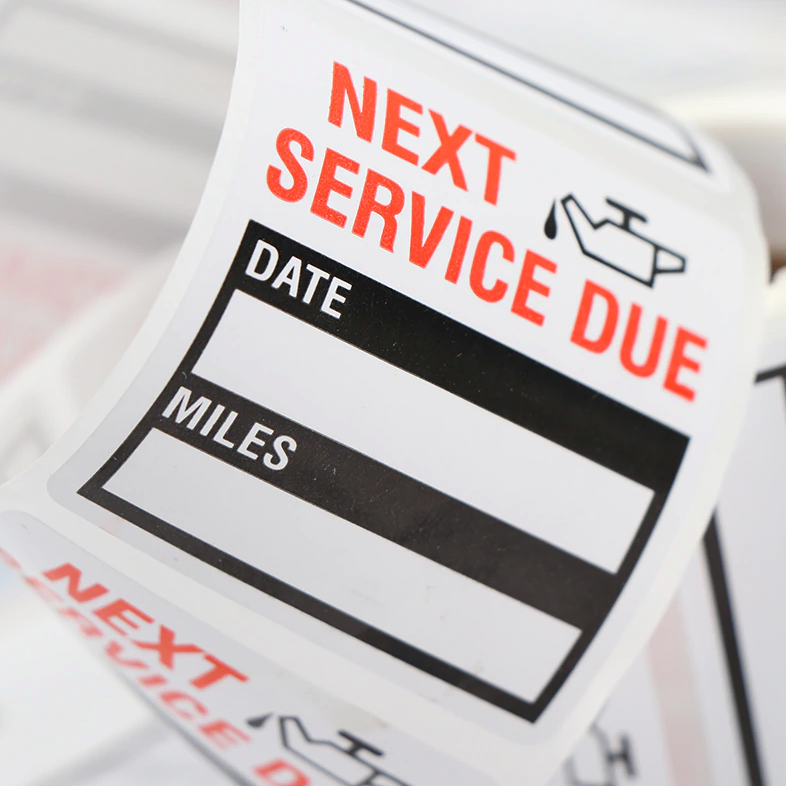 300 Oil Change Service Reminder Stickers Clear Window Lite Sticker