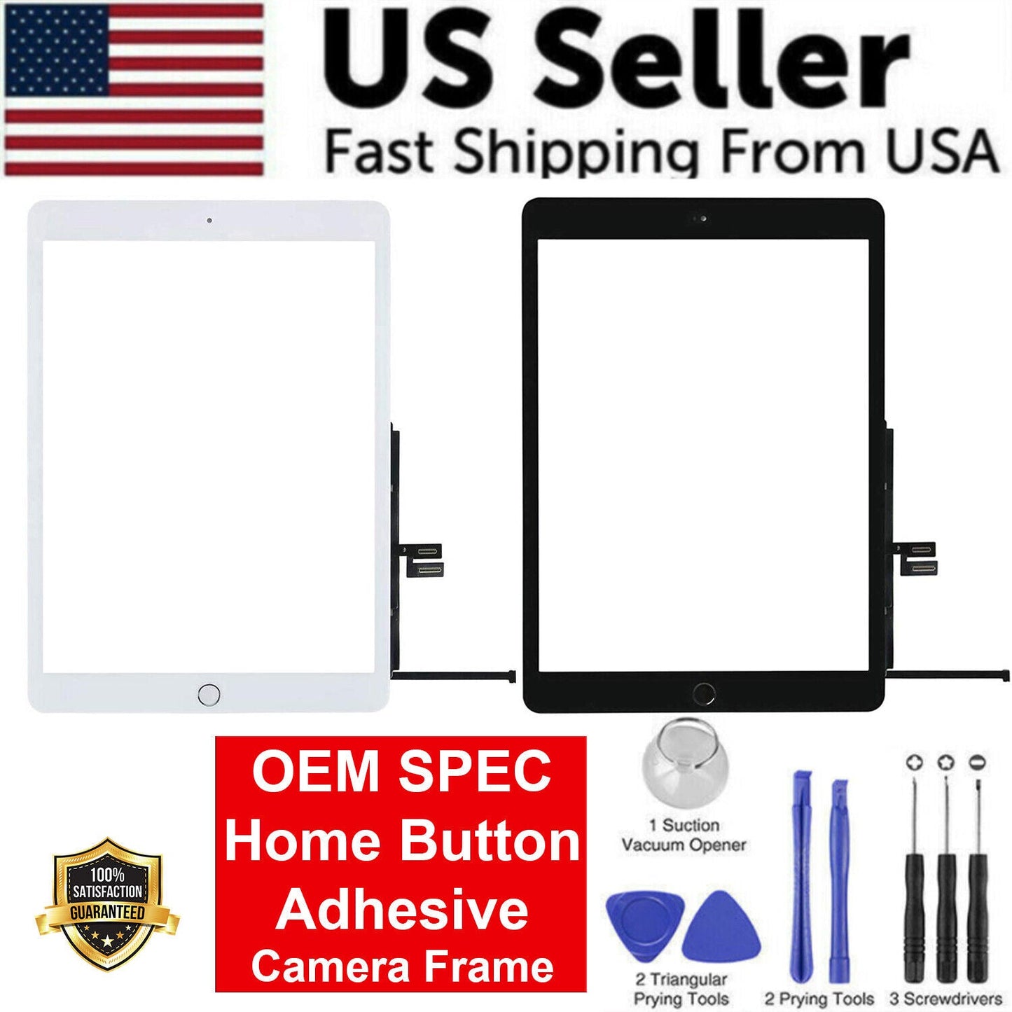 Touch Screen Glass Digitizer For iPad 7 10.2 2019 7th Gen Lens A2197
