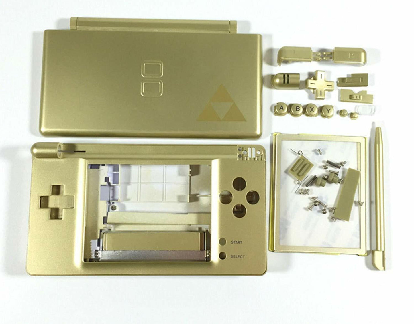 Replacement Housing for Nintendo DS Lite Glass Lens Shell Gold Zelda