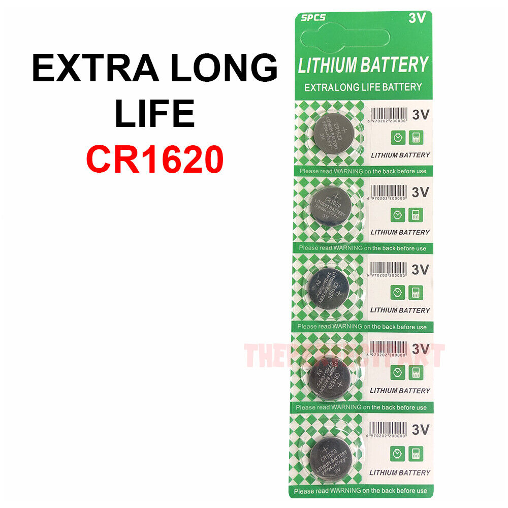 5 PCS CR1620 Lithium Battery 3V Button Cell Watches Pagers Calculators