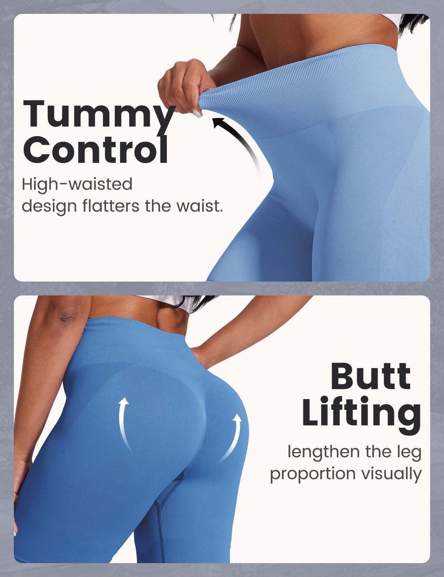 Yoga Pants - Five-Point High Waist Seamless Solid Color