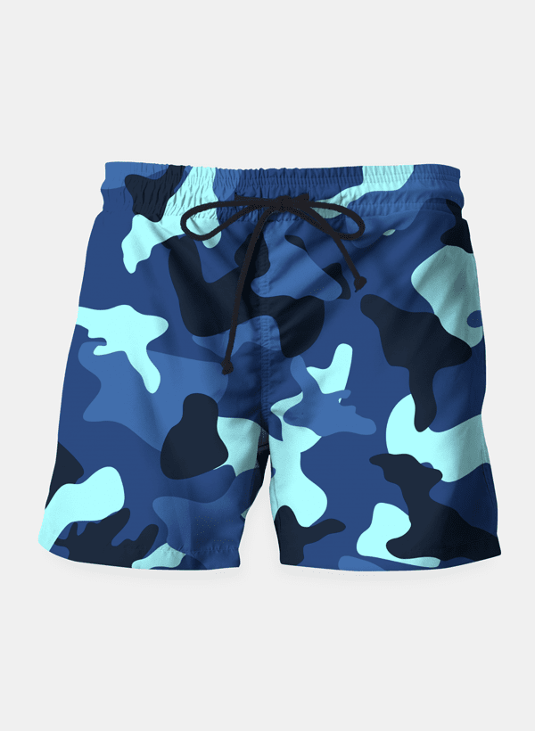Blue marine army camo camouflage pattern Shorts