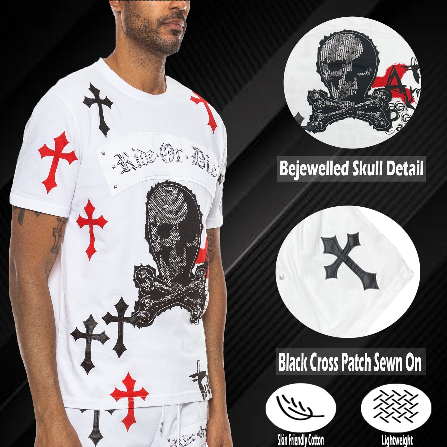 Bejewelled Chrome Skull TShirt