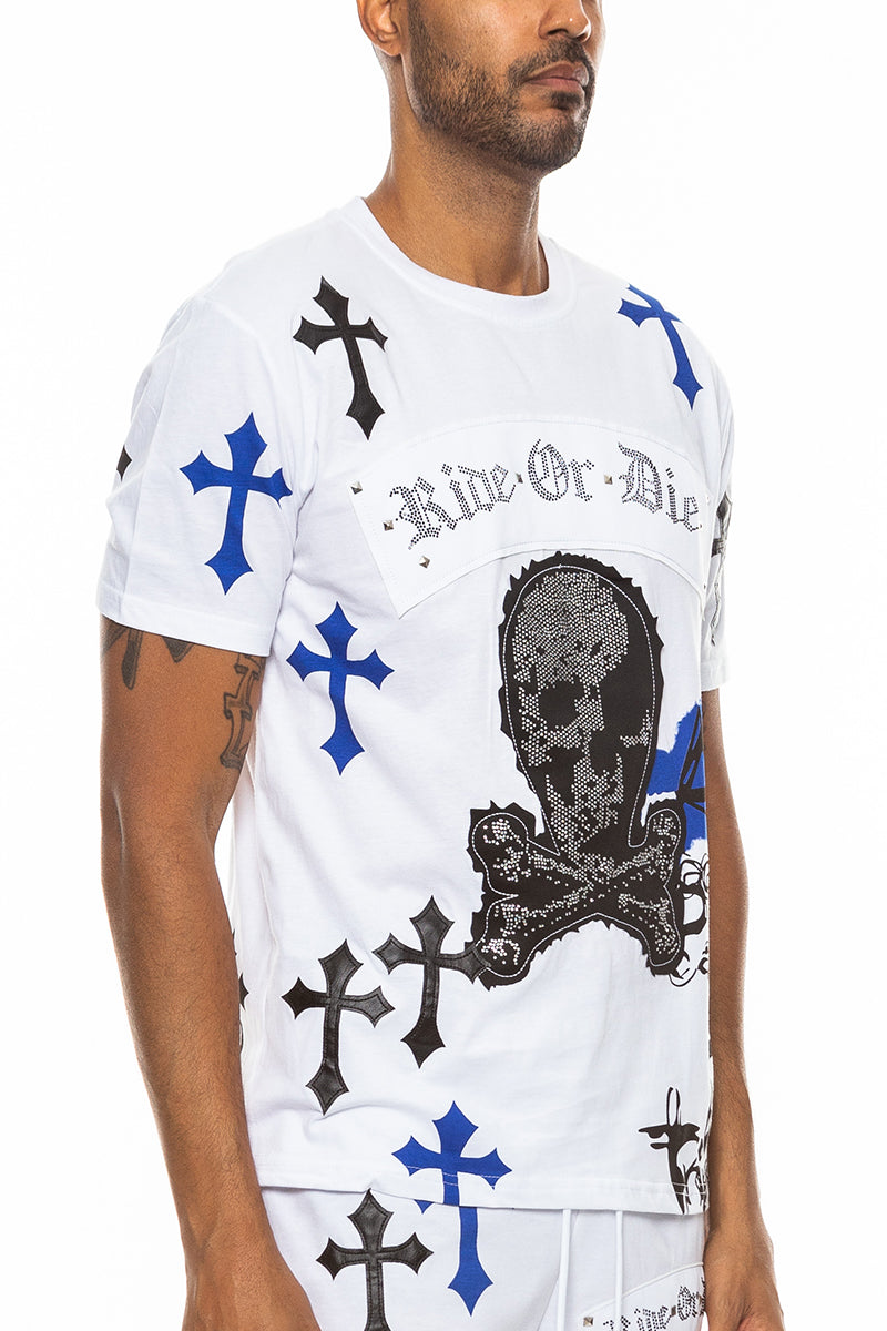 Bejewelled Chrome Skull TShirt