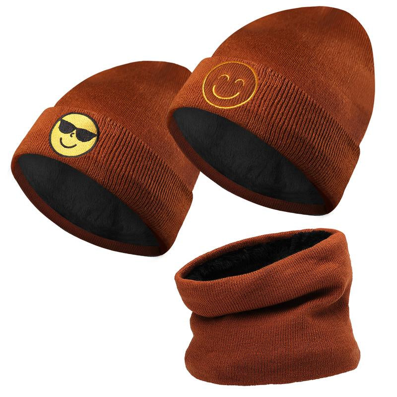 The Latest Fall and Winter Goodies for 2024,Winter Beanie Hat Scarf Gloves, Warm Fleece Knit Winter Hats Touch Screen Gloves Neck Scarf Set Winter Gifts for Women