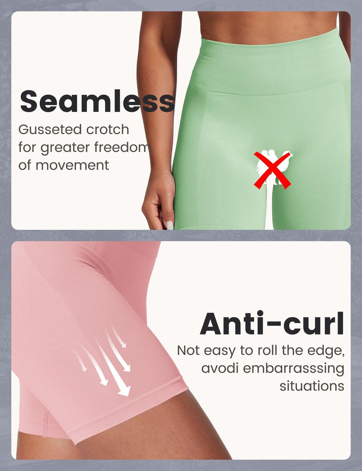Yoga Pants - Five-Point High Waist Seamless Solid Color
