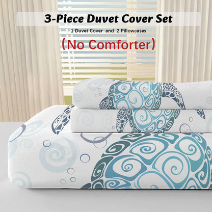 Turtle Bed Sets Ocean 3 Piece Turtle Themed Comforter Cover With 2 Pillowcases