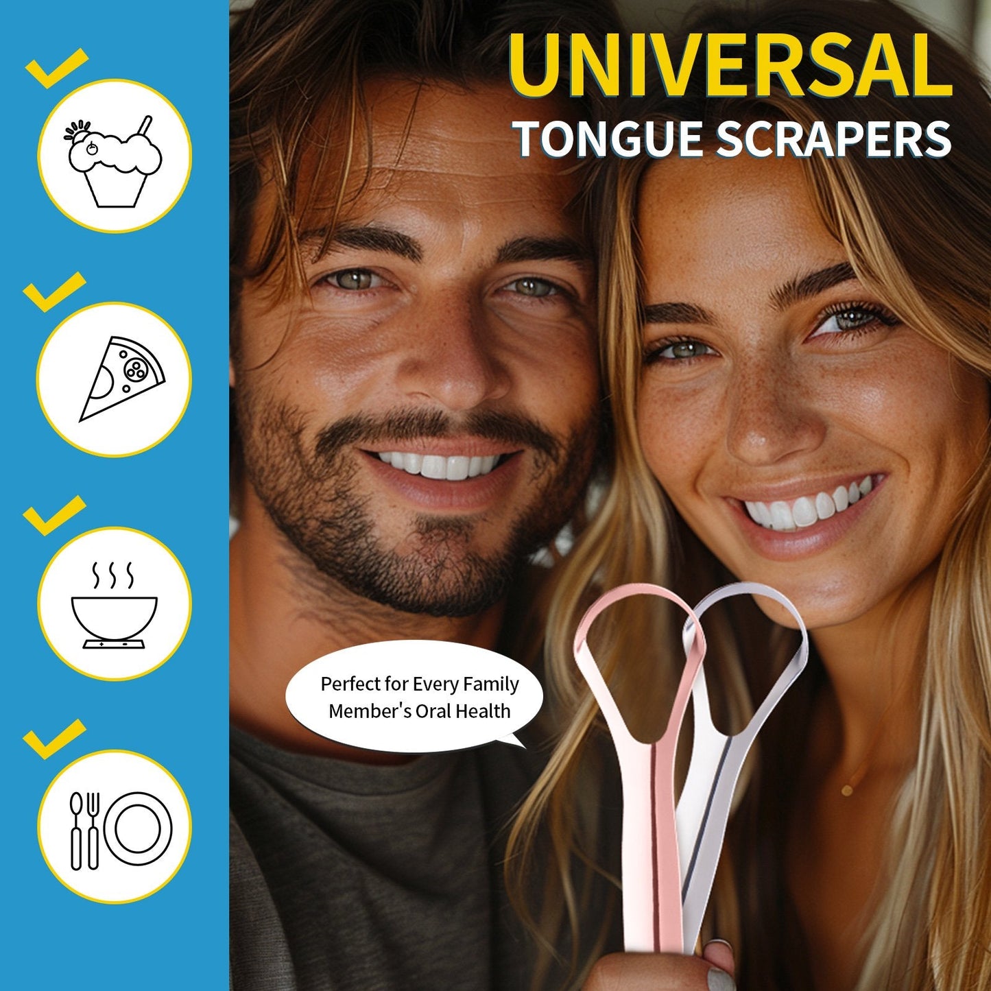 Tongue Scraper with Cases 100% Stainless Steel Tongue Cleaner for Bad