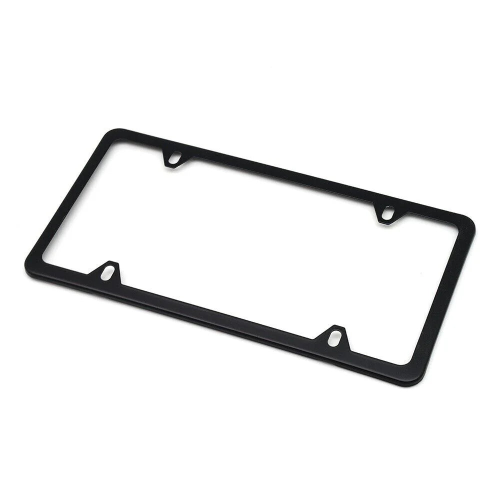 2X High Quality Stainless Steel Metal License Plate Frame Tag Cover Black New US