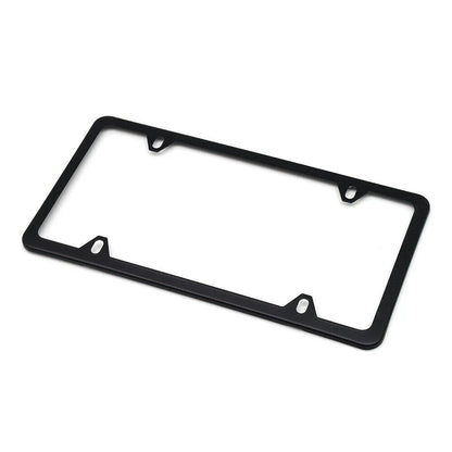 2X High Quality Stainless Steel Metal License Plate Frame Tag Cover Black New US