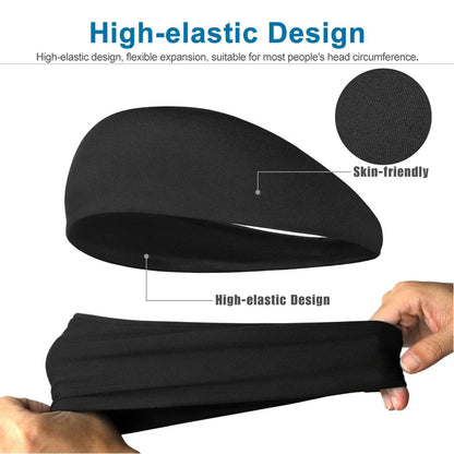 3X Mens Women Sweat Sweatband Headband Stretch Sports Head Band Yoga Gym Running