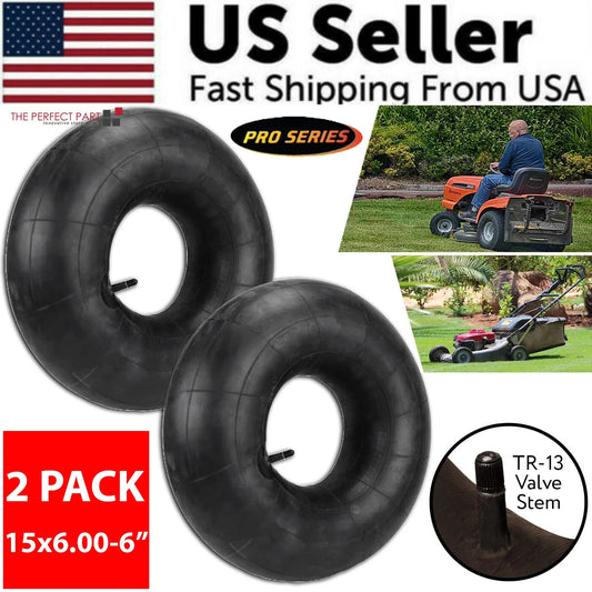 2PCS 15X6.00-6 Lawn Mower Tire Inner Tubes 15X6-6, 15X6X6, 15/6X6 TR13 Valve ATV