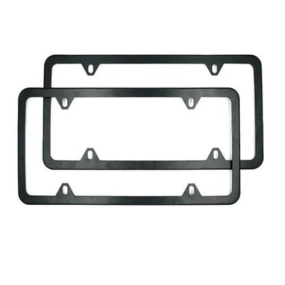 2X High Quality Stainless Steel Metal License Plate Frame Tag Cover Black New US