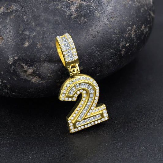 SAMPLE 1 I CIPHER STERLING SILVER (NUMERIC) PENDANT WITH CZ I 9218371