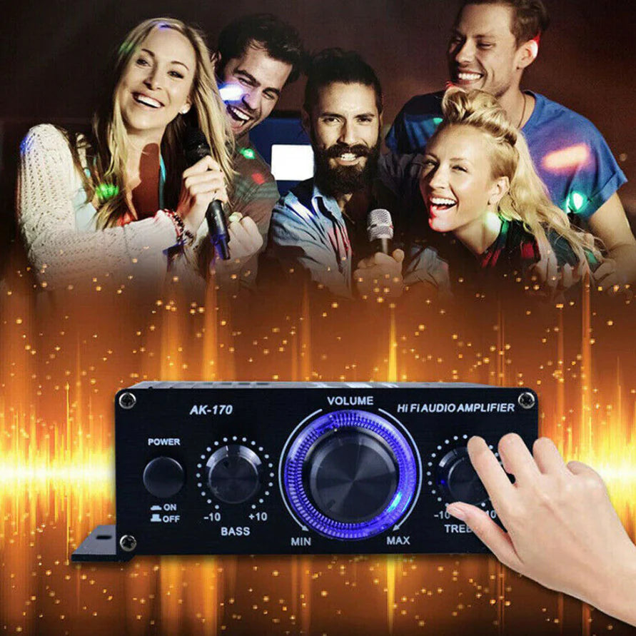 400W 12V 2 Channel Powerful Stereo Audio Power Amplifier Hifi Bass Amp Car Home