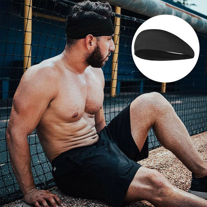 3X Mens Women Sweat Sweatband Headband Stretch Sports Head Band Yoga Gym Running