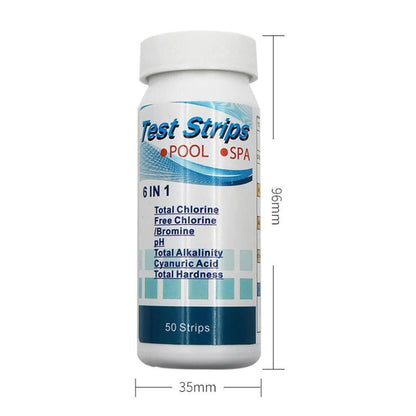 6 in 1 Chlorine Dip Test Strips Hot Tub SPA Swimming Pool PH Tester Paper Bottle