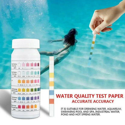 6 in 1 Chlorine Dip Test Strips Hot Tub SPA Swimming Pool PH Tester Paper Bottle