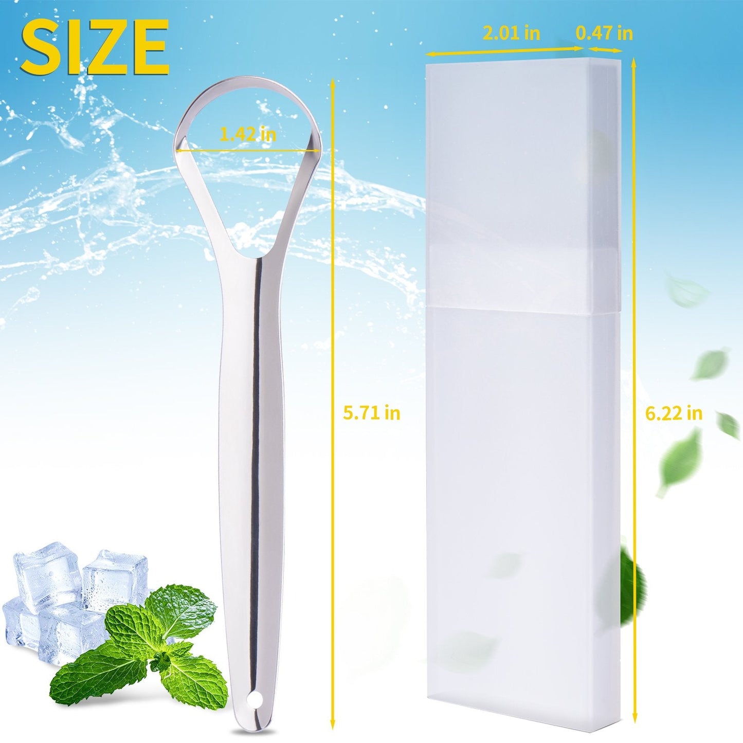 Tongue Scraper with Cases 100% Stainless Steel Tongue Cleaner for Bad