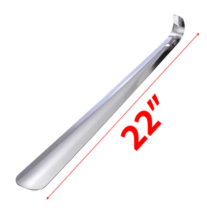 22In Extra Long Handle Shoe Horn Stainless Steel Metal Shoes Remover Shoehorn US