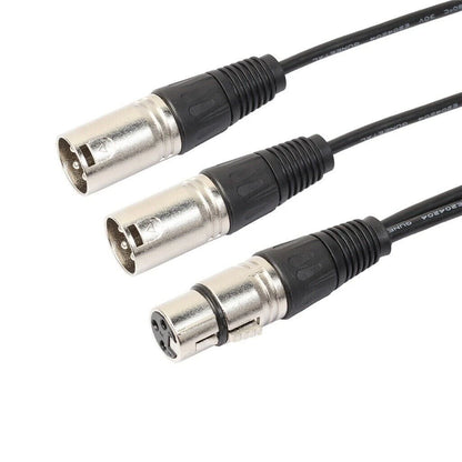 3Pin XLR Female Jack to Dual 2 Male Plug Y Splitter Cable Adapter Microphone USA