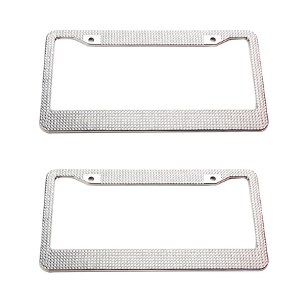 2PCS Bling License Plate Frame Glitter Crystal Sparkling Rhinestone