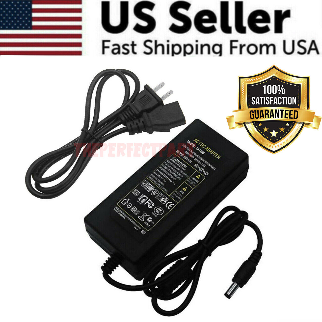 12V 5A 5 AMP 60W DC Power Supply Adapter Transformer LED Strip CCTV PC