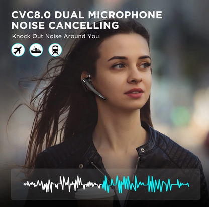 Trucker Wireless Headset Bluetooth 5.1 Earpiece Dual Mic Earbud Noise