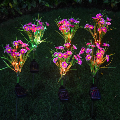 Solar Garden Lights LED Flower Stake Lamp Outdoor Yard Waterproof