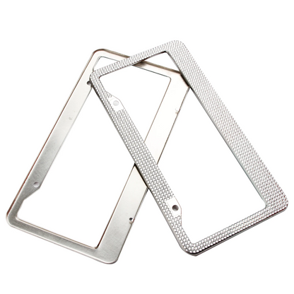 2PCS Bling License Plate Frame Glitter Crystal Sparkling Rhinestone