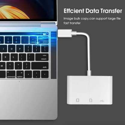 USB C 3 in 1 Hub Converter Type-C Adapter SD Card Reader For MacBook