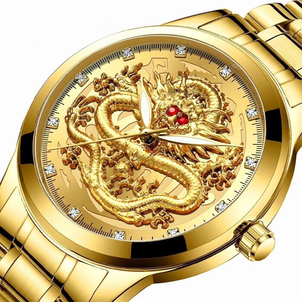 Business Gift Waterproof Gold Men's Diamond Quartz Watch Classic