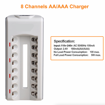 8 Slot Battery Charger For Ni-MH Ni-CD AA AAA Rechargeable Batteries