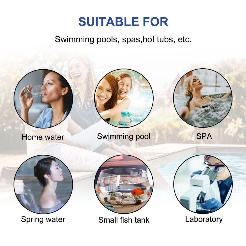 6 IN 1 Chlorine Dip Test Strips Hot Tub SPA Swimming Pool PH Tester