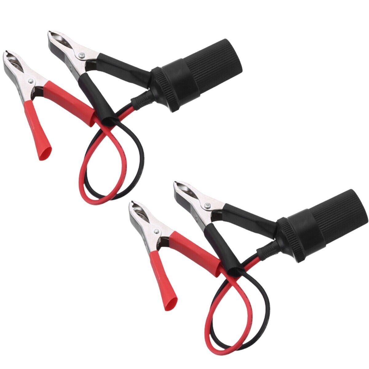 2PCS Car Battery Alligator Clamp Clip Cigarette Lighter Power Adapter
