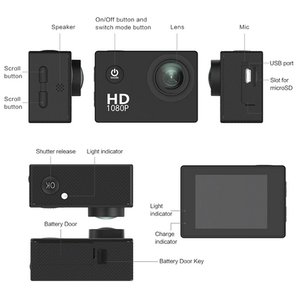 4K Action Sport Waterproof Camera 20 MP Recorder HD 1080P Camcorder