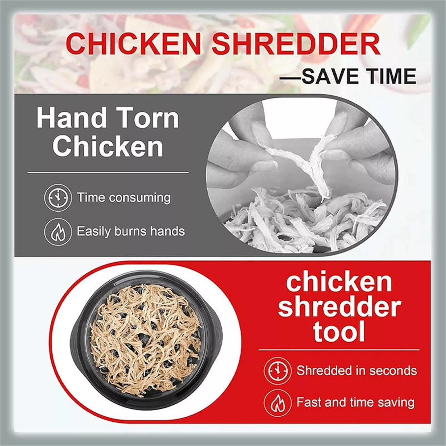 Large Chicken Shredder Tool Twist Meat Shredding Grinder Handles