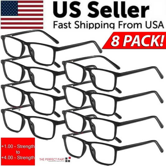 Reading Glasses Mens Womens Unisex Readers Eyeglasses 8 Pack Glasses