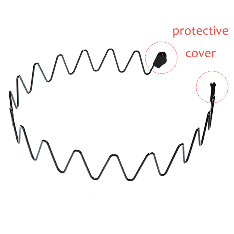 6Pcs Metal Hair Headband Wave Style Hoop Band Comb Sports Hairband Men