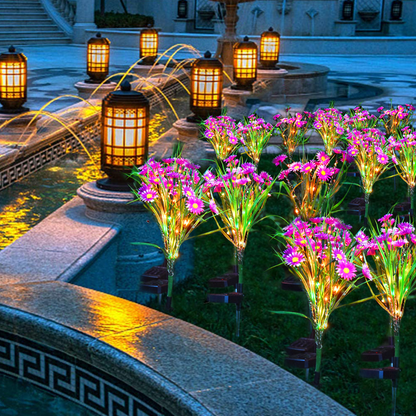 Solar Garden Lights LED Flower Stake Lamp Outdoor Yard Waterproof