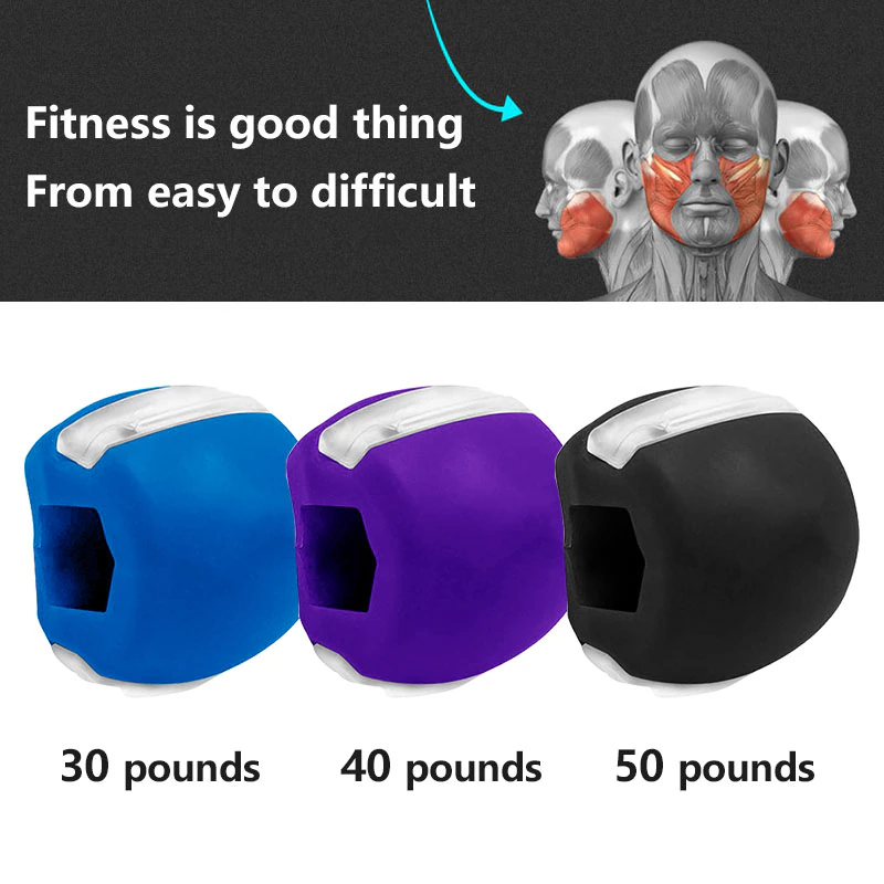 3PCS Jawline Exerciser Mouth Exercise Fitness Ball Neck Face Jaw