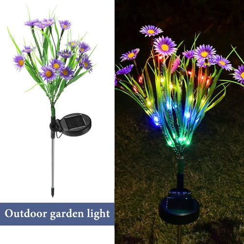 Solar Garden Lights LED Flower Stake Lamp Outdoor Yard Waterproof