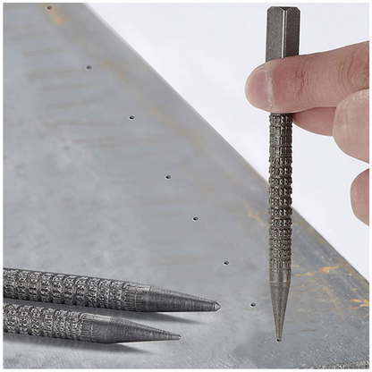 4 Piece Nail Setter & Center Punch Set 4" Wood Metal Super Impact