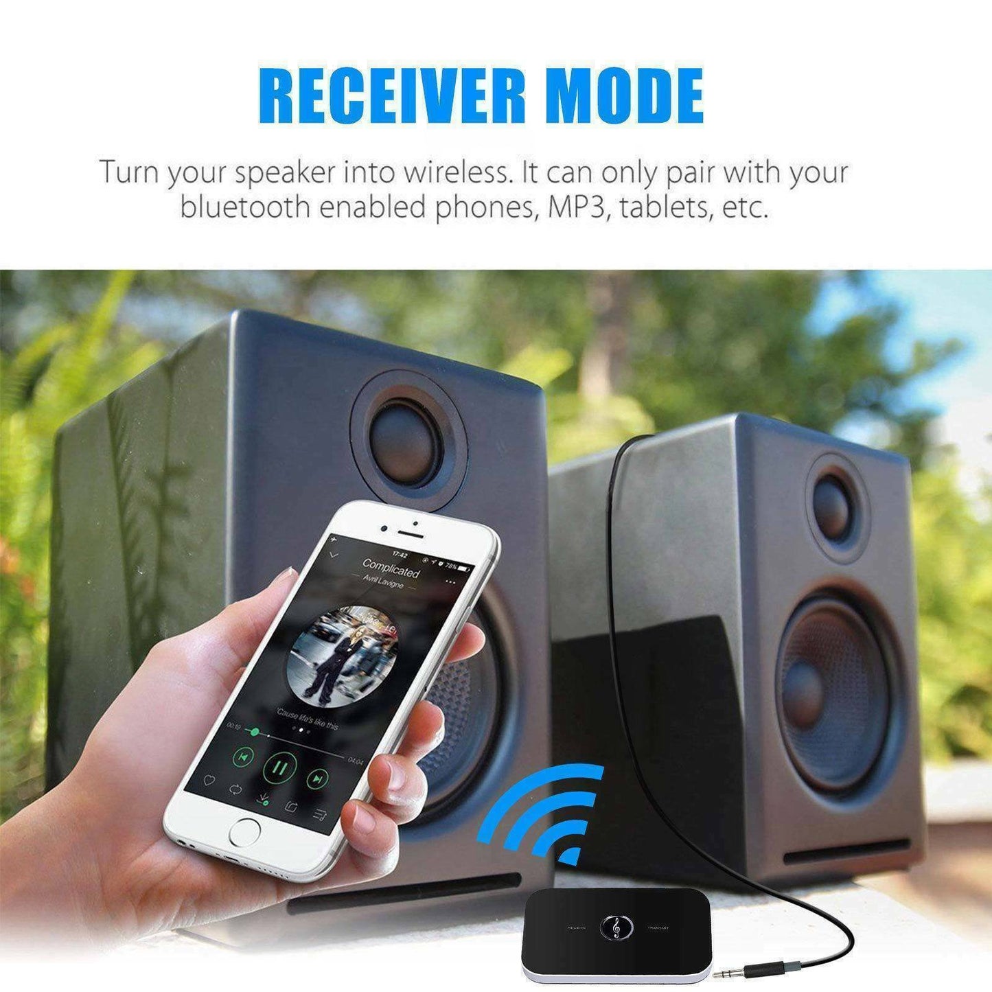 Bluetooth 5.0 Transmitter Receiver 2 IN 1 Wireless Audio 3.5mm Jack
