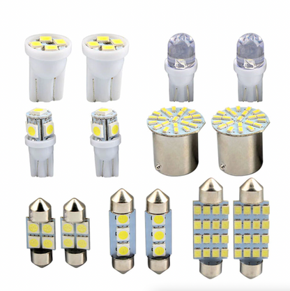 28pcs Car Interior White Combo LED Map Dome Door Trunk License Plate