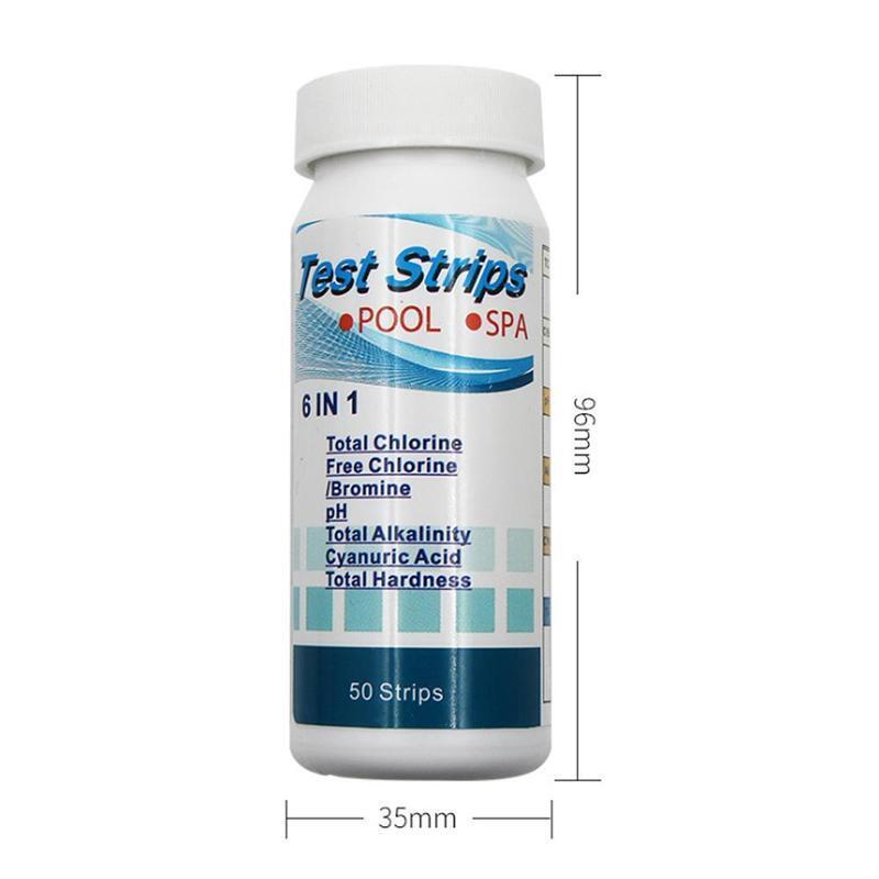 6 IN 1 Chlorine Dip Test Strips Hot Tub SPA Swimming Pool PH Tester