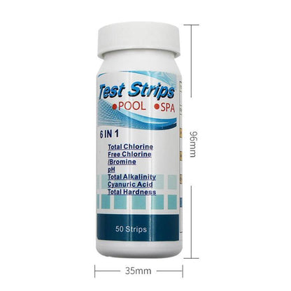 6 IN 1 Chlorine Dip Test Strips Hot Tub SPA Swimming Pool PH Tester