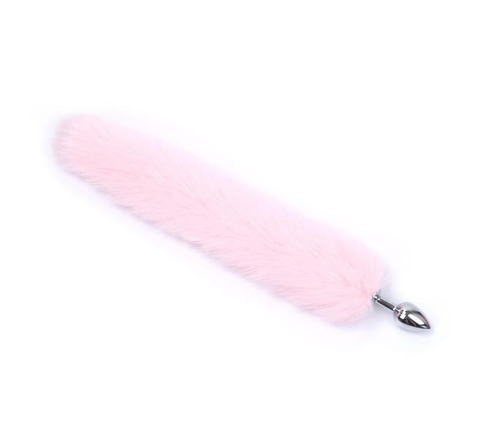 False Fox Tail With Metal Anal-Butt Plug Buttplug Cosplay Game Toy