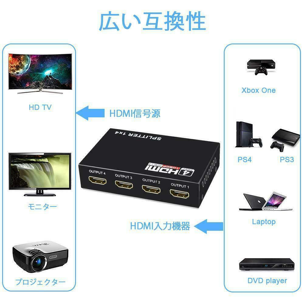 4 Port HDMI 4K Hub Multi Splitter & Amplifier For 3D HDTV 1080P 1X4 1